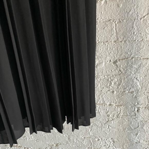 UNIQLO CHIFFON KNIFE PLEAT SEMI-SHEER MIDI SKIRT - NO PANTS LOOK - Picture 3 of 12